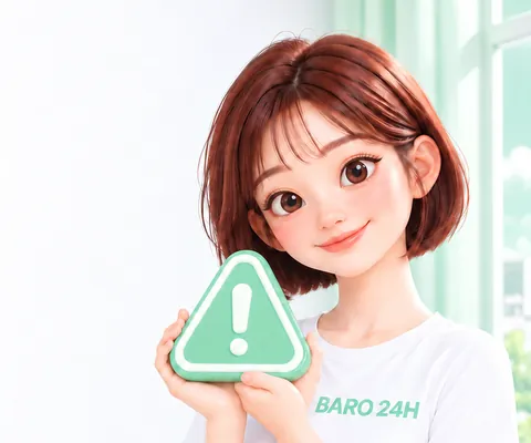 주의 표지판을 든 3D 인물